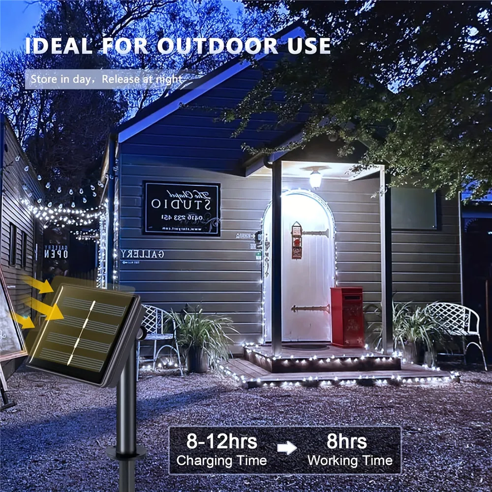 LED  Solar LED Light Outdoor Festoon Lamp Garden Solar Fairy Light String Waterproof Christmas Garden Decoration Outdoor