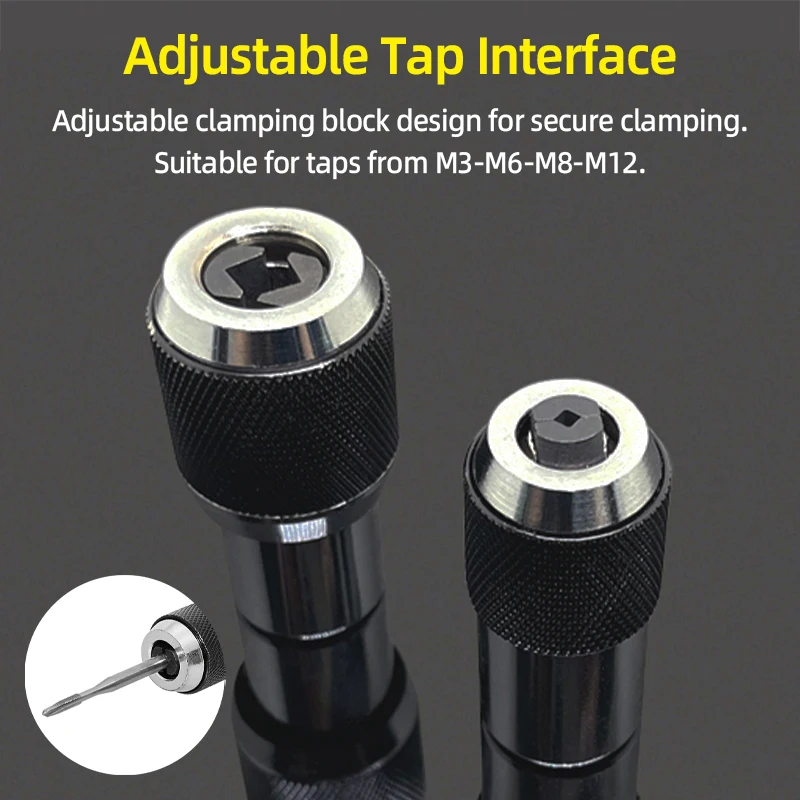 M3-M12 Screw Tap Socket 3/8” Square Drive Adjustable Jaws Extractor Tool Socket Adapter Taps Reamer Screw Extractor