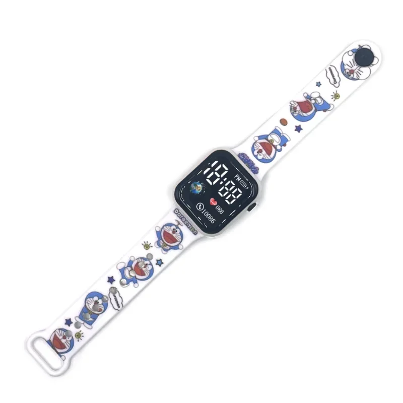 Anime Doraemon Cartoon Printed Button LED Electric Watch Teenager Fashion Sports Intelligent Wristwatch Square Electronic Watch