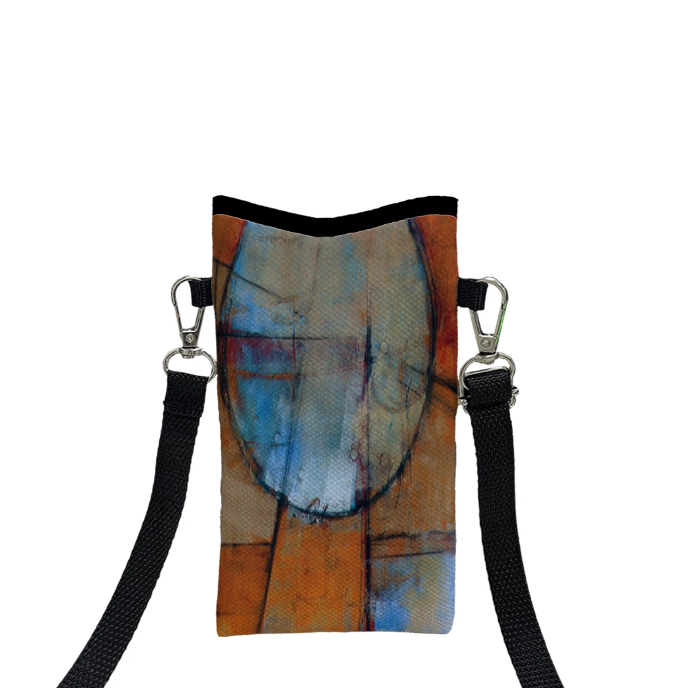 Simple Geometric Abstraction Fashion Mobile Phone Bag Multifunctional Crossbody Phone Bag Adjustable Strap Shoulder BagWomen2.11
