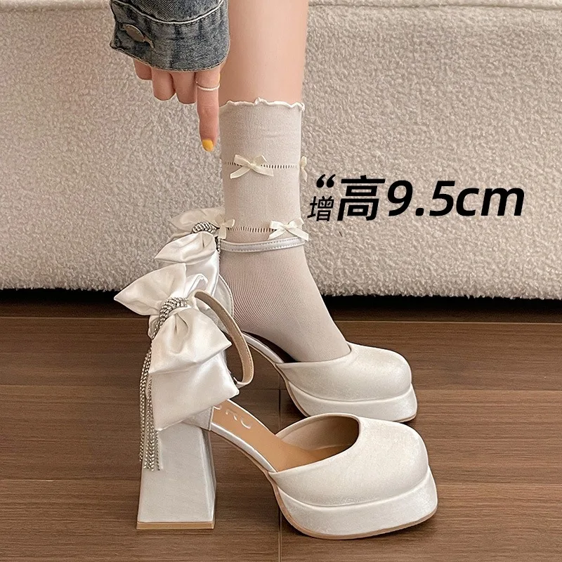 

French Baotou Sandals Women 2026 New Summer Small Tall Retro Mary Jane Shoes