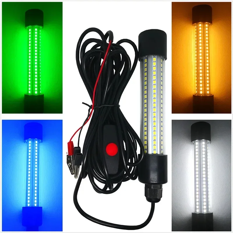 Novo 12v luzes subaquáticas ip68 à prova dip68 água led peixe atraindo lâmpadas de lula conjunto luzes de peixe luz de pesca lâmpadas de pesca luzes verdes