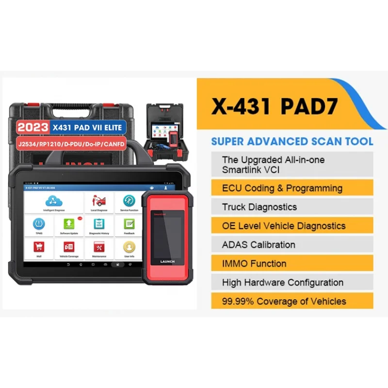 2024 Launch X431 Pad 7 VII Full System Car OBD2 Scanner Diagnostic Tool Online Programming with SDK Combination for xiaomi su 7