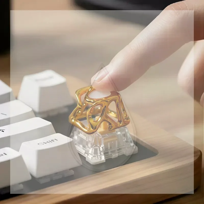 104 Keys Translucent Metal Texture Keycaps Electroplated Gaming Mechanical Keyboard Set DIY Customization for Gamers and Typist