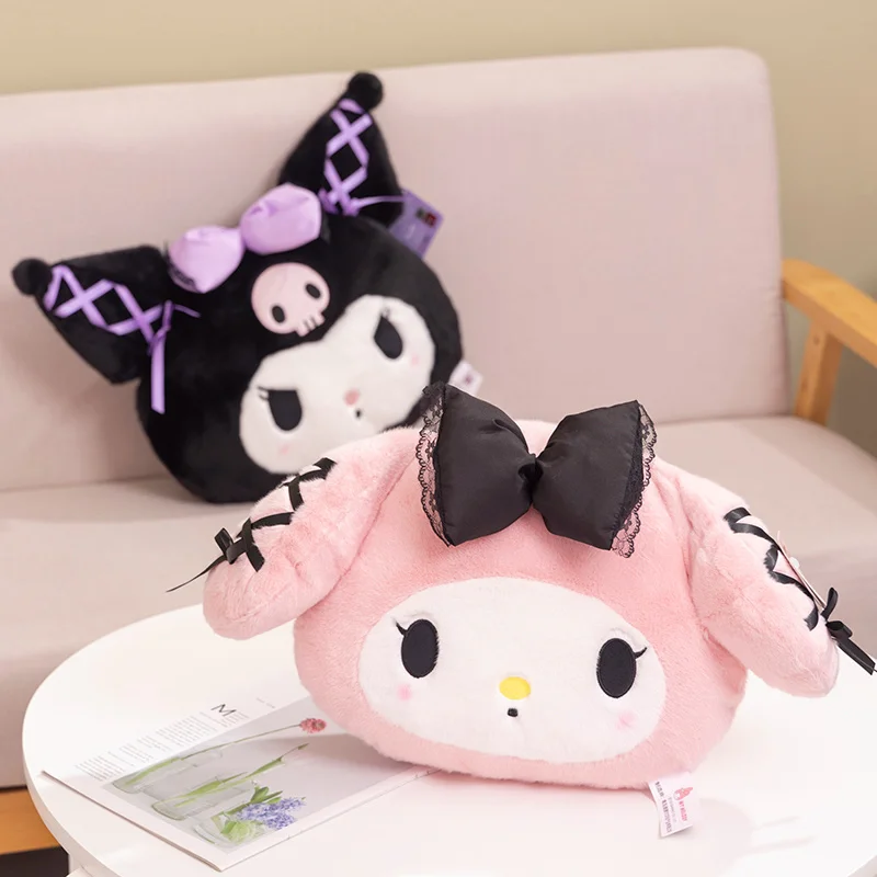 

Подушка плюшевая Sanrio Kuromi детская, милая мелодия, плюшевая спинка, подарок на день рождения