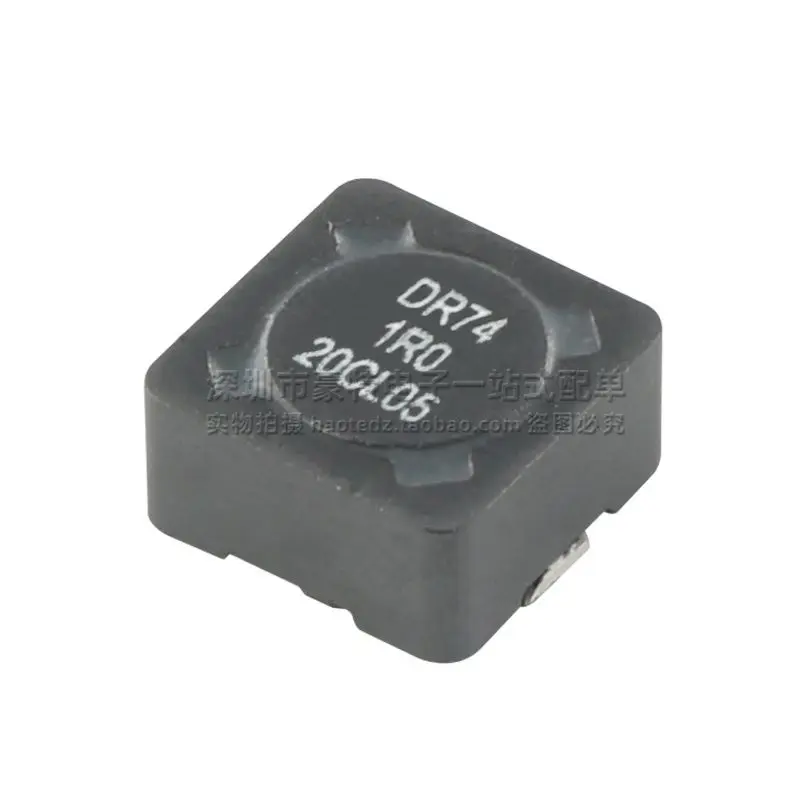 10pcs/imported patch miniature integrated molding small volume 1R0 1UH 10A high current power inductance filter DR74-1R0-R