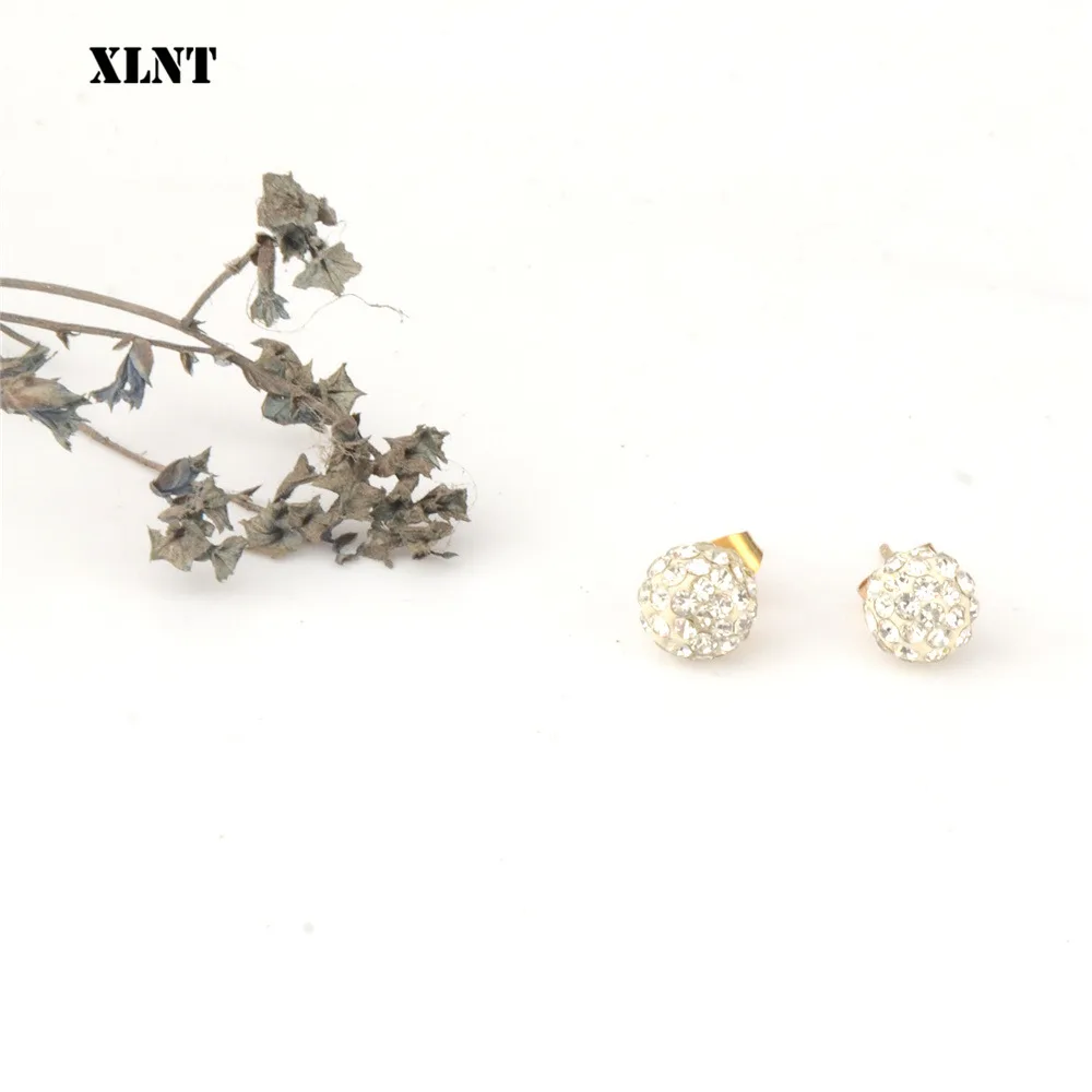 XLNT Crystal 2019 New Fashion Earrings Women Jewelry Accessories  Ball Stud Earring  Bijouteria brincos