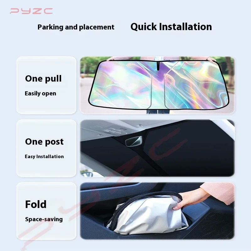 For Toyota Corolla E210 Hatchback Auris 2019-2025 Car Windshield Sunshade Cover Front Window Sun Shade Visor Auto Interior UV view 5