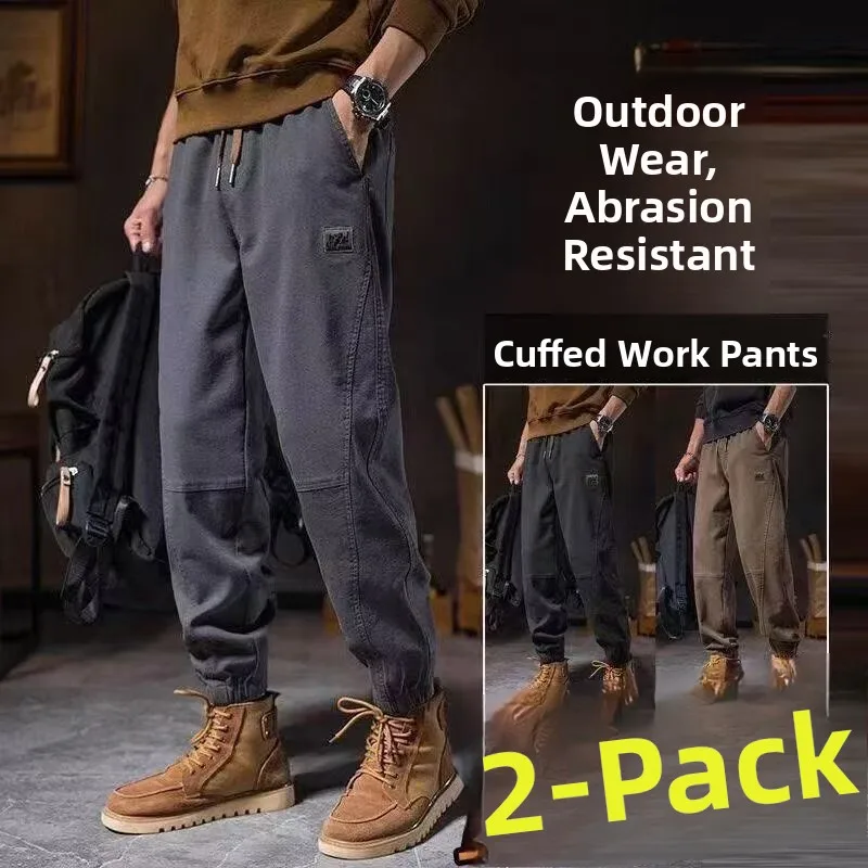Men's Workwear Pants Casual Loose Fit Autumn Winter Construction Site Sports Trousers for Labor And Commuting Anti-Wrinkle We...