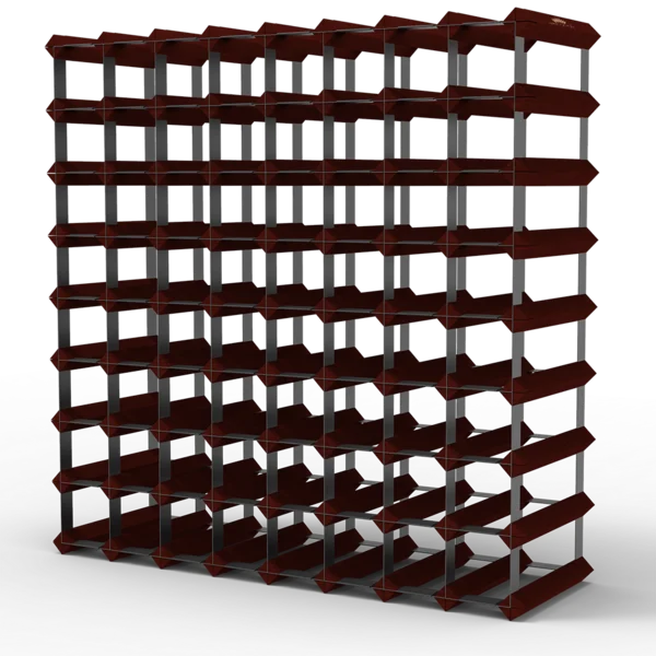 72 Bottle Modular Wood Wine Rack with Metal Pieces