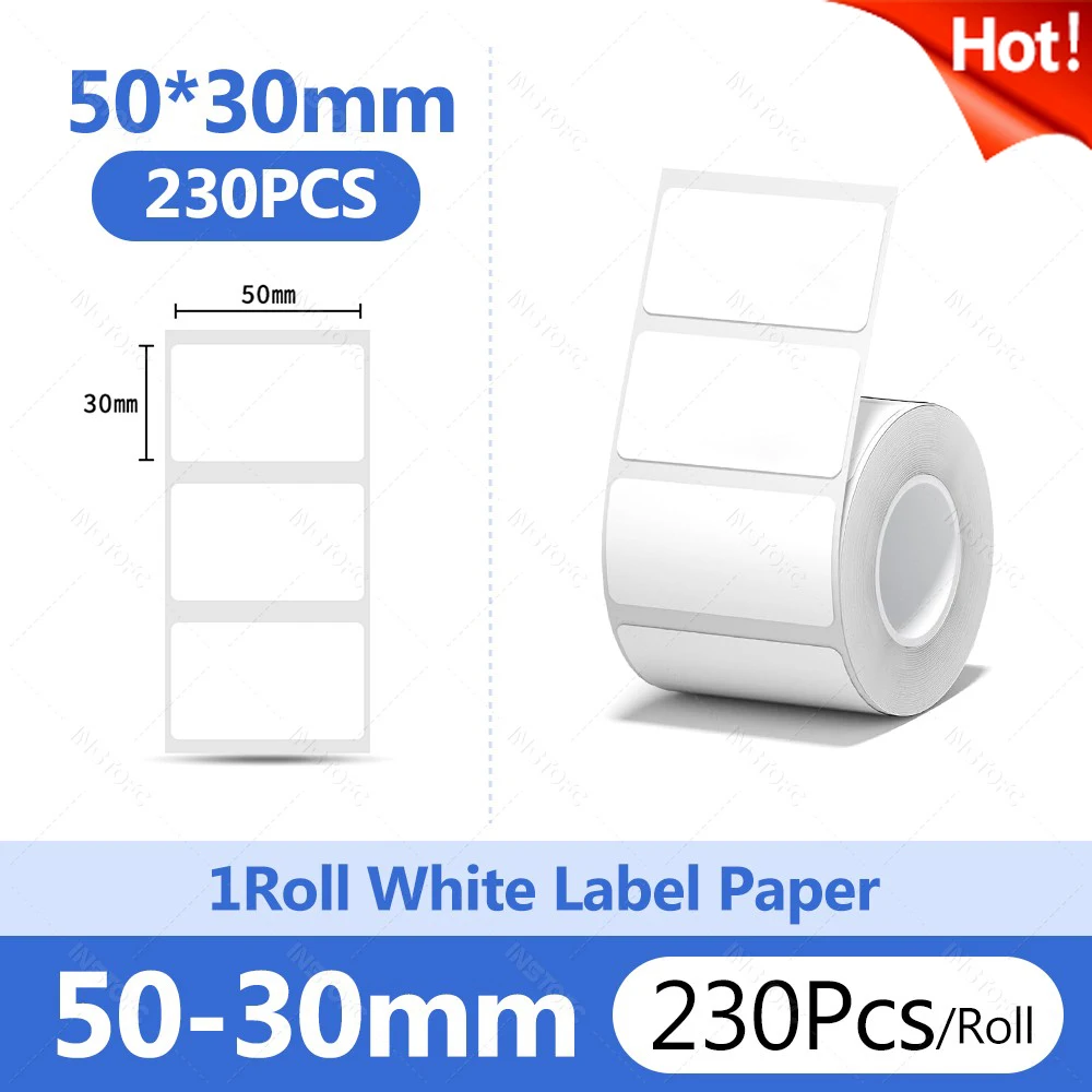 Niimbot B21/B1/B31 Thermisch Label Sticker Papier Rond Wit 20-50mm Breedte Kleding Tag Commodity Prijs Voedsel Zelfklevend