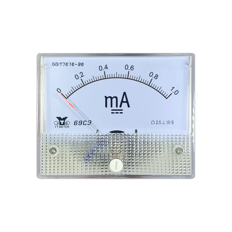 69c9-ma miliamperímetro CC 1ma 20ma 30ma 50ma 300ma puntero CC 64*80mm