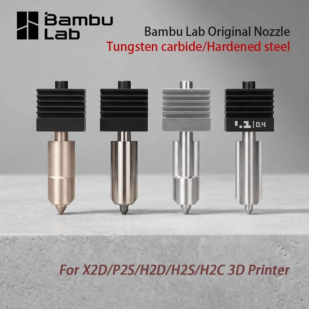 Bambu Lab Original High Flow Tungsten Carbide Hardened Steel Hot End 0.4/0.6/0.8mm Nozzle For X2D/P2S/H2D/H2S/H2C 3D Printer