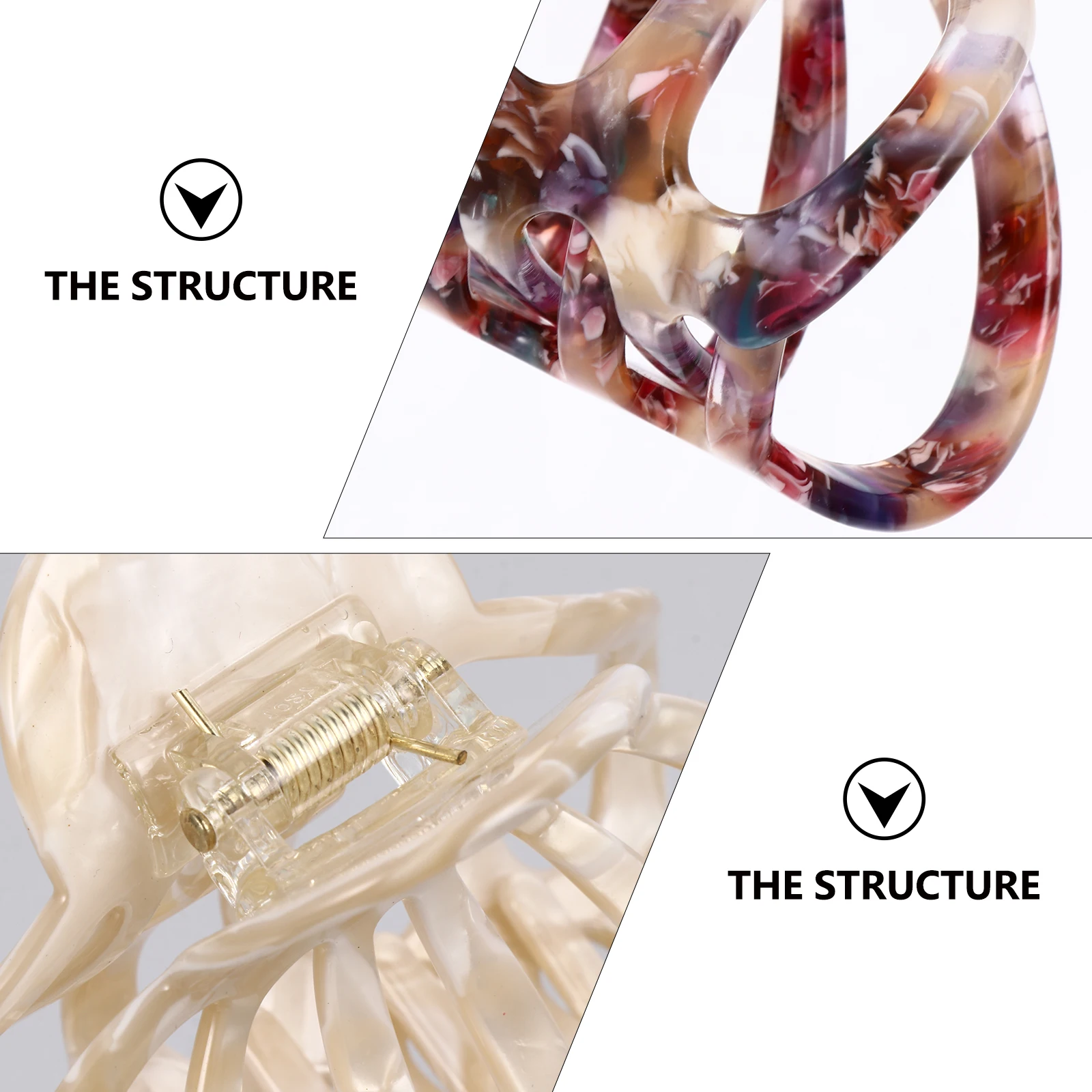 

2pcs Acetate Geometric Claw Clips Metal Hollow Hairpins for Thick Thin Hair Perfect Party Ceremonies Daily Wear