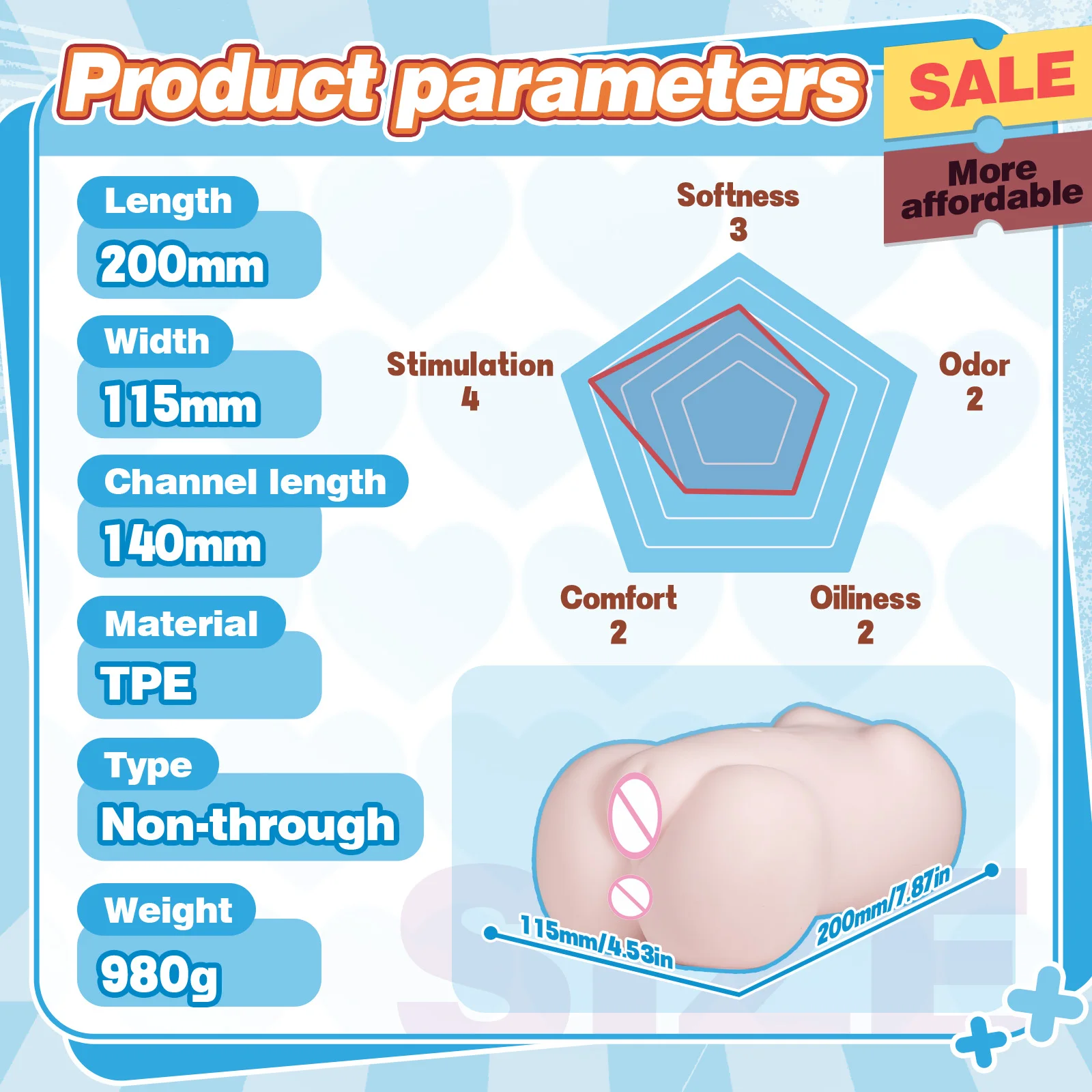 Minami Natsukawa (Japan) Manual Masturbation Cup for Men 2-in-1 Realistic Dual-Channel (Vaginal & Anal) Penis Massager Sex Toy view 4