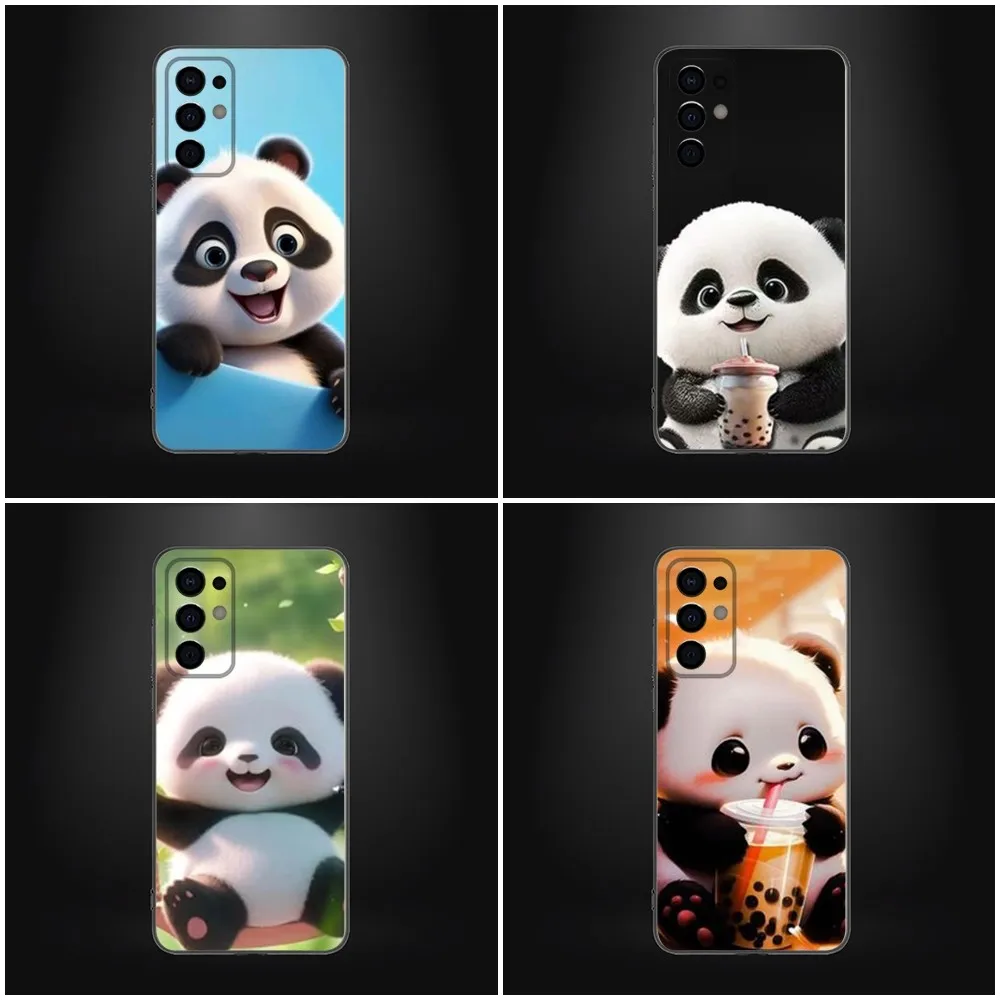 

Cute Cartoon Panda Phone Case For Samsung Galaxy A13,A21s,A22,A31,A32,A52,A53,A71,A80,A91 Soft Black Shell