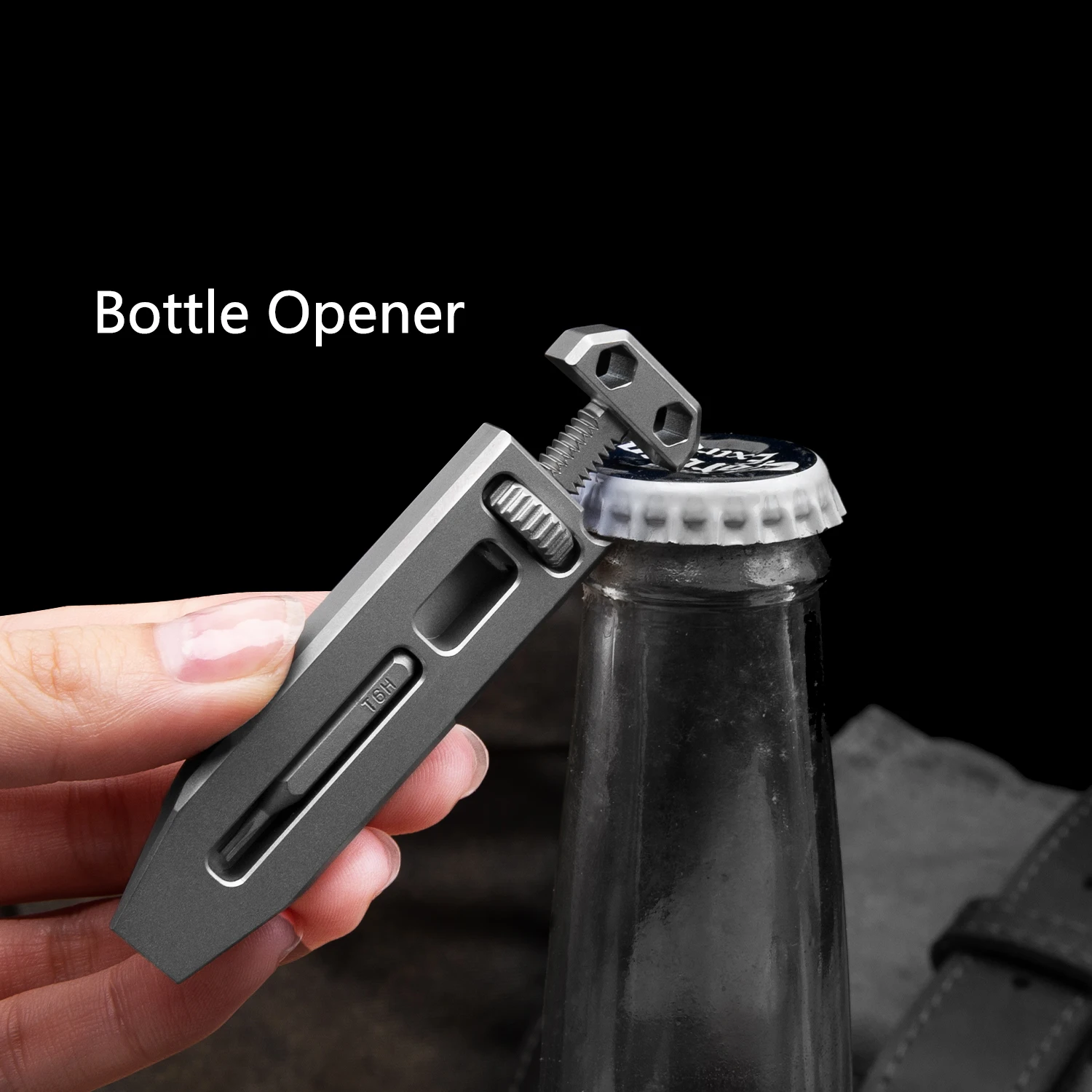 TGZUO 4in1 Multifunctional Tool Titanium Alloy Screwdriver Wrenches Pry Bars Outdoor Portable EDC Durable New Gray ﻿