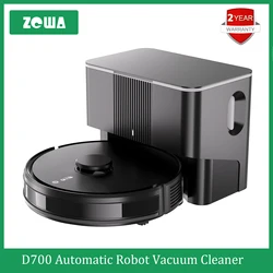 ZCWA D700 Robot Vacuum Cleaner with Auto-empty Dock, 6000PA Suction, Multi-Floor Maping, Customized Wet Dry Room Cleaning