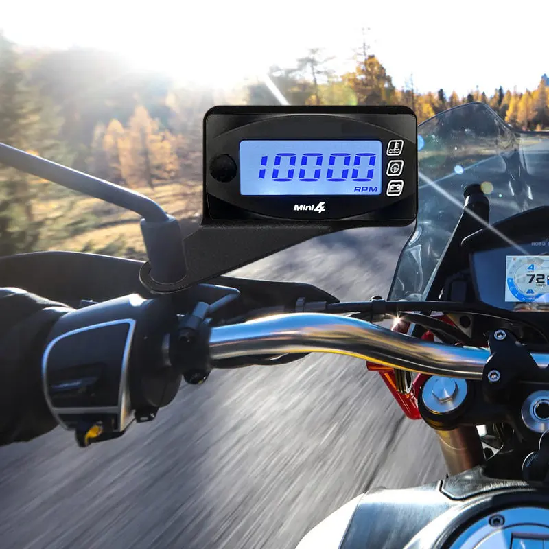 koso Motorcycle Universal mini 4 in 1 Meter LED Display Water Temp Clock Voltmeter RPM Digital Display Accessories