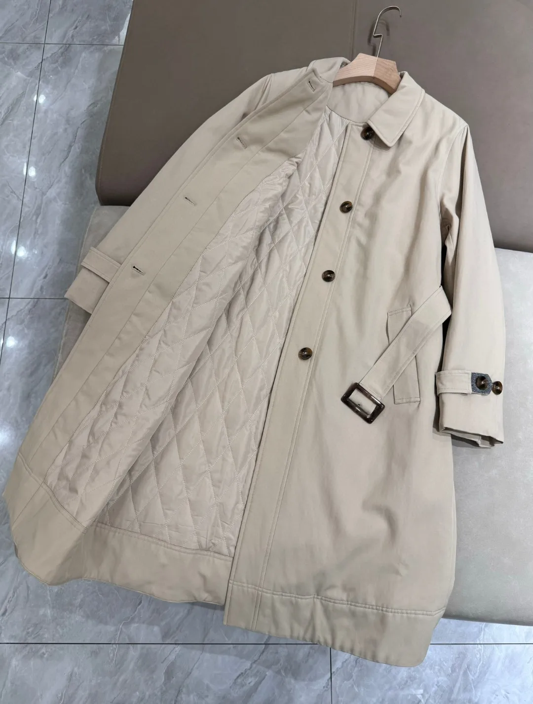 Casual autumn single breasted cotton trench coat