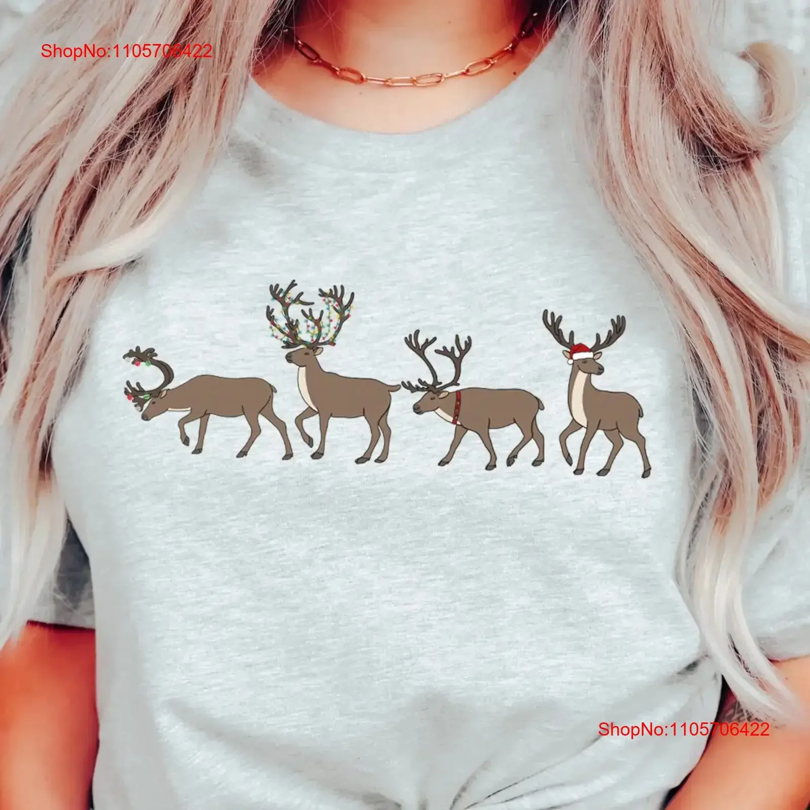 Reindeer T Shirt Christmas for Women Rudolphs the Red Nose Xmas Santa Cute vintage Washed Breathable fashion Unisex Versatile