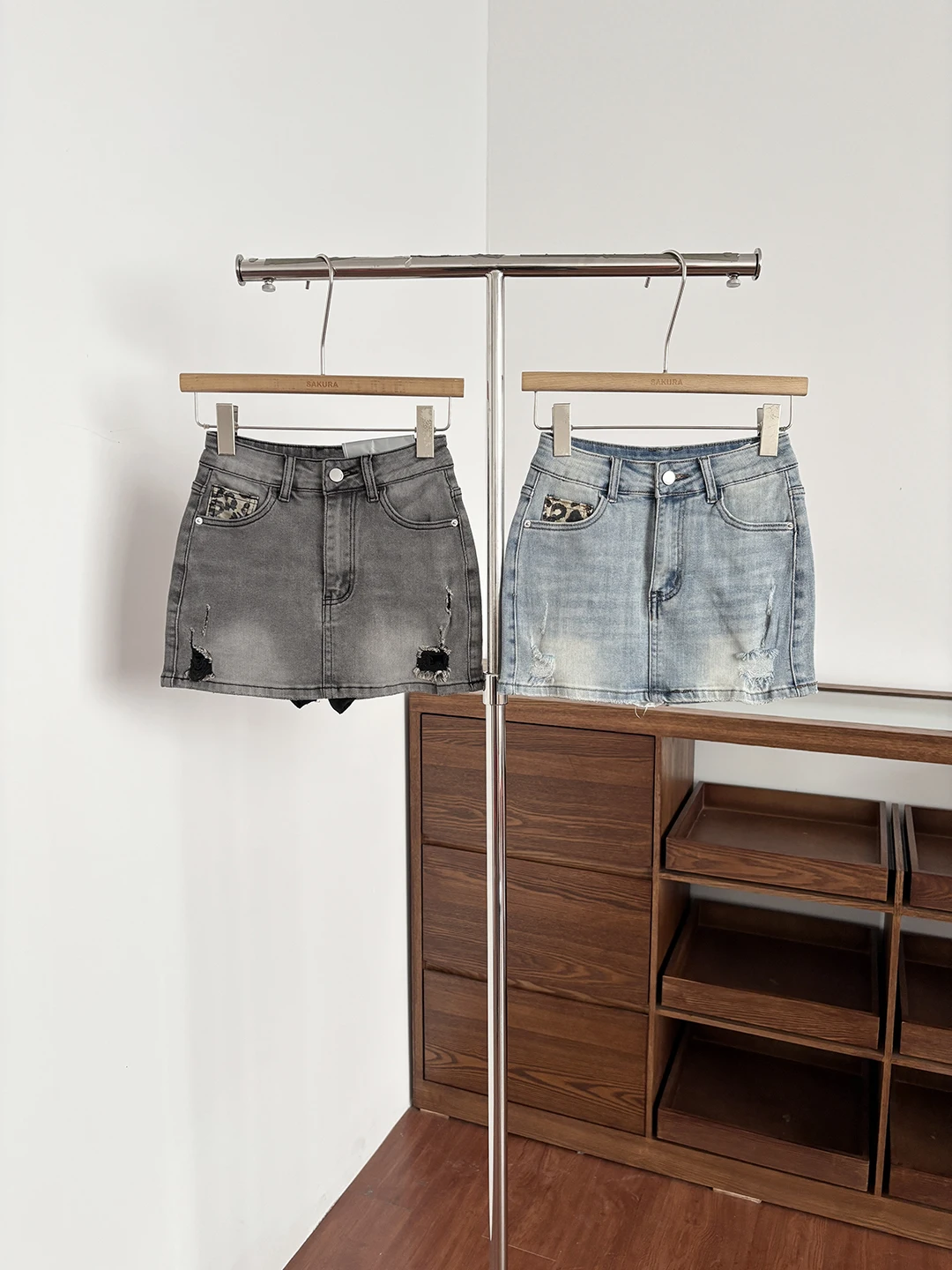 

High Waist A-Line Skirt Women's Denim Short Skirts Summer 2026 Retro American Style Slimming Anti-Light Skirts