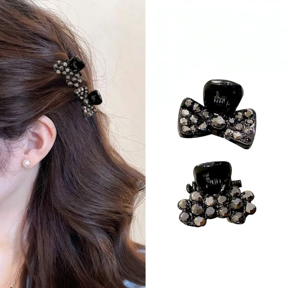 Fashion Rhinestone Mini Claw Clips Metal Geometric Hairpins For Women Daily Hairstyles Hair Styling Accessories Headwear