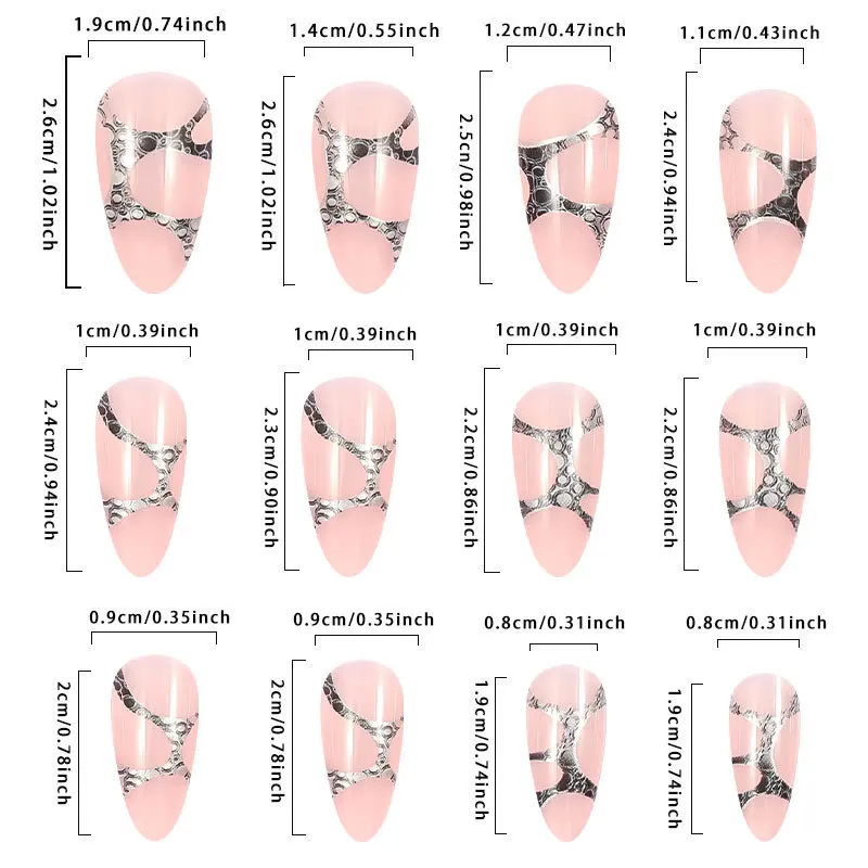 Stiletto เล็บปลอมอะคริลิกยาวแบบแวววาวเล็บปลอมแบบฝรั่งเศสแบบกดปลายเล็บแบบฝรั่งเศสติดบนเล็บสำหรับผู้หญิง