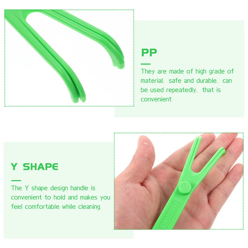 

6pcs Reusable Floss Holder Y-Shaped Handle Lightweight Portable Dental Floss Stick With Hanging Hook Oral Care Tool Teeth