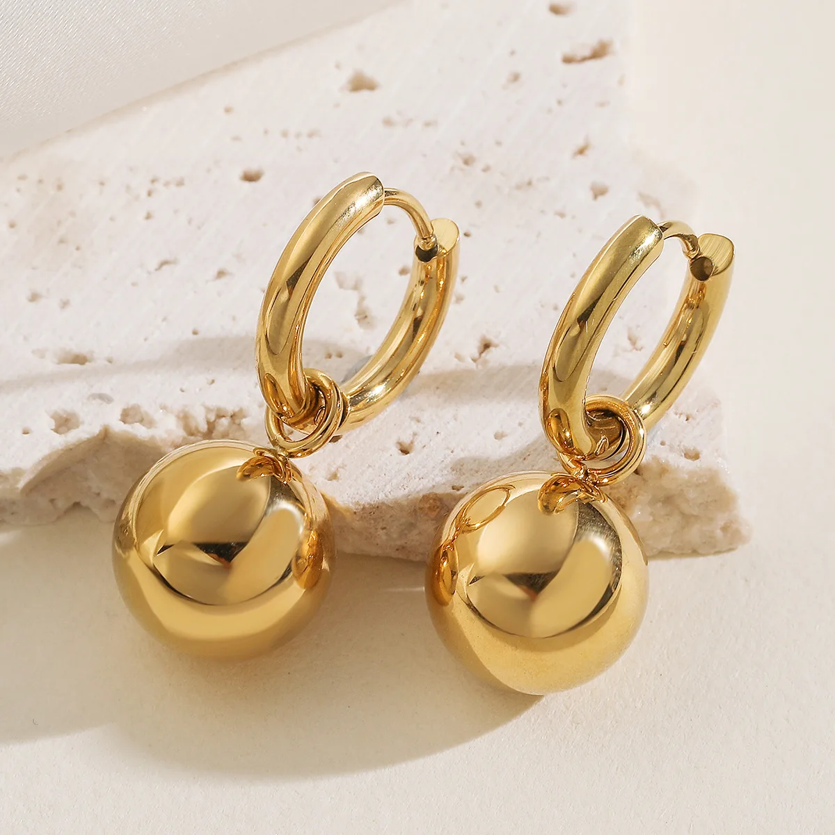 GANPUP Elegante Glatte Kugelperlen Lange Hängeohrringe für Frauen Neue Ohrschmuck-Mode Trendiger Schmuck Geschenk Party серьги – Detail 5