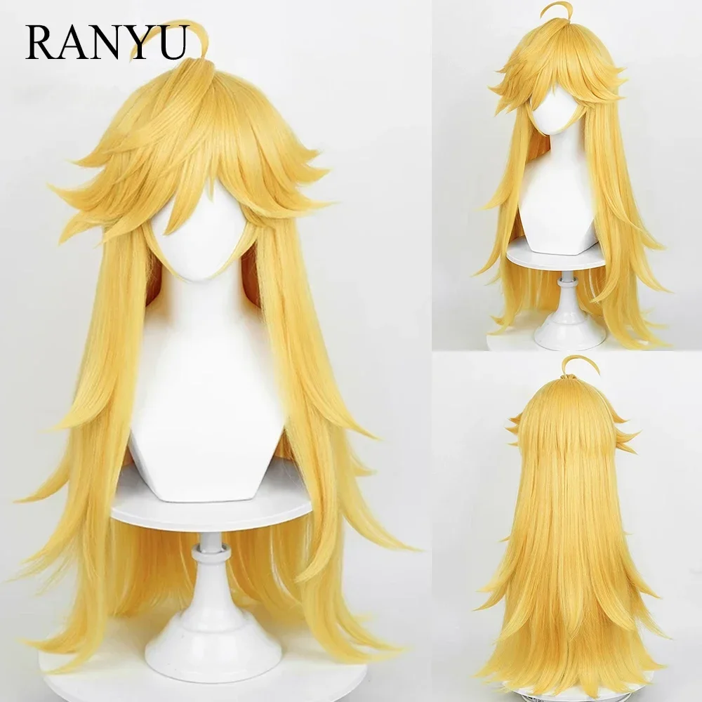 

Synthetic Long Straight Blonde Women Wig with Bangs Anime Game Cosplay Fluffy Hair Wig for Party