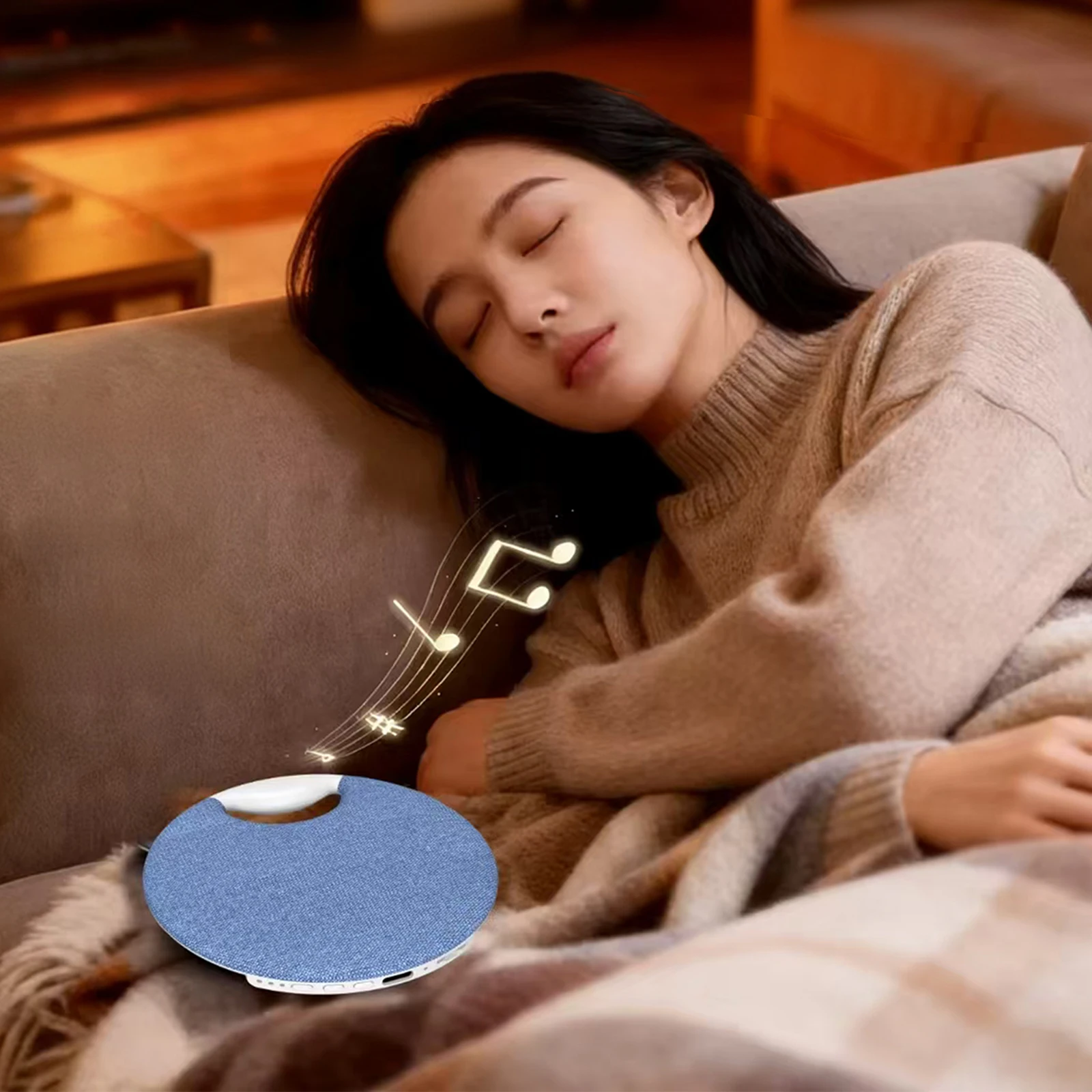 

Bluetooth-compatible Portable Speaker Wireless Audio Device White Noise Bed Speaker for Side & Light Sleepers Bedside Listening