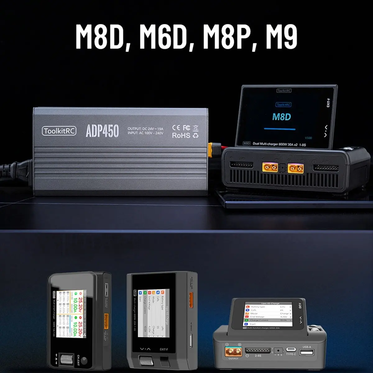 Special Offer- ADP450 AC 450W 24V 19A Power Adapter with Output Compatible with M8D, M6D, M8P, M9 Chargers US PLUG