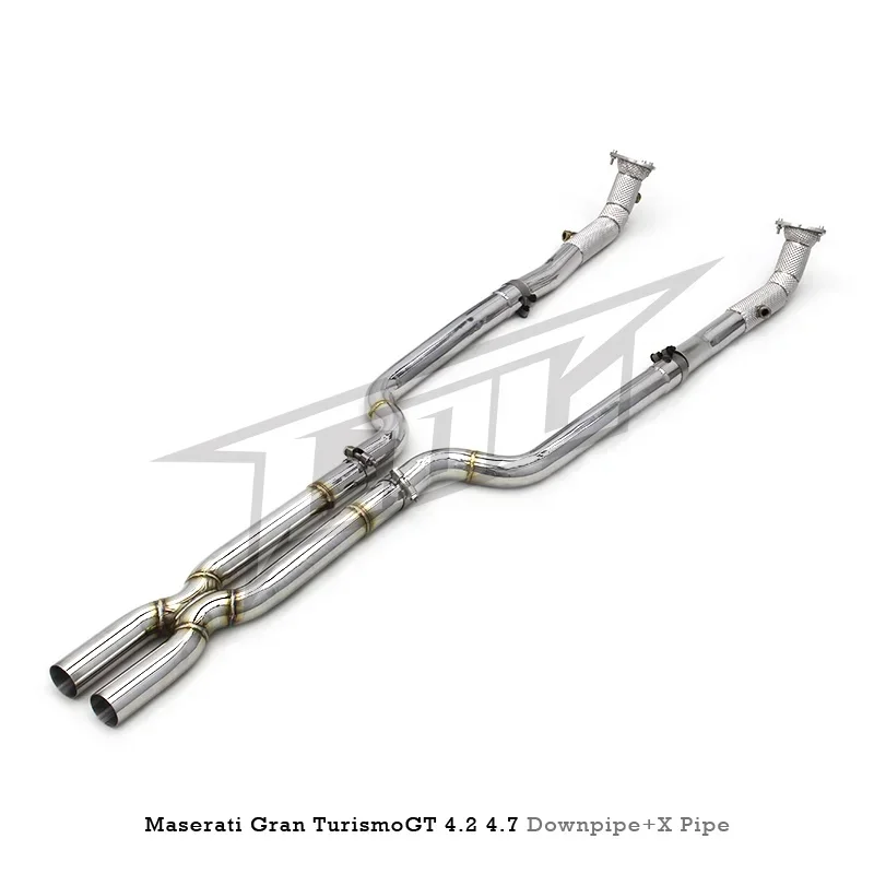 Section High flow Pipes branch downpipe Exhaust Pipe with For Maserati Gran Turismo/GT 4.2/4.7