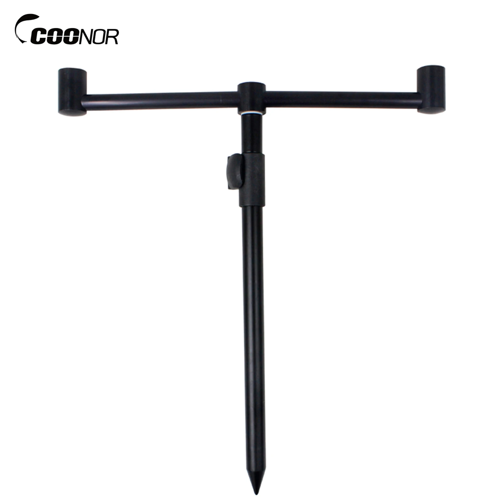 Coonor Fishing Pole Holder Extending Bank Stick Carp Fishing Supplies Adjustable Aluminum Bankstick Pole Rest for Bite Alarm