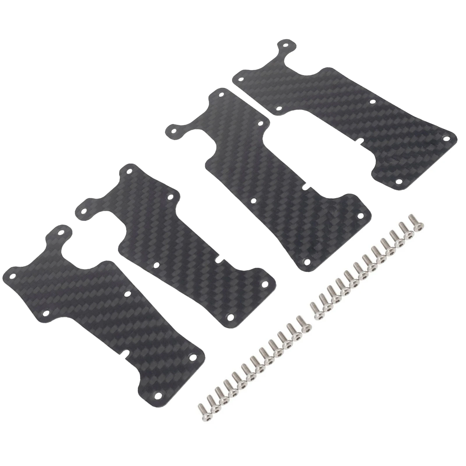 1 Set Carbon Fiber Front & Rear Swing Arm Protection Plates For Traxxas 1/8 4WD Sledge Monster RC Truck-95076-4 RC Car Accessory