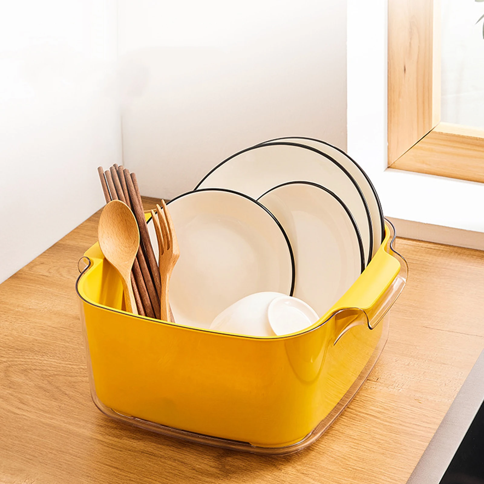 

Plastic Vegetable Drainer Basket Fruits Washer Sink Strainer Fine Mesh Filter Multifunctional Drain Basket Household Kitchen Bar
