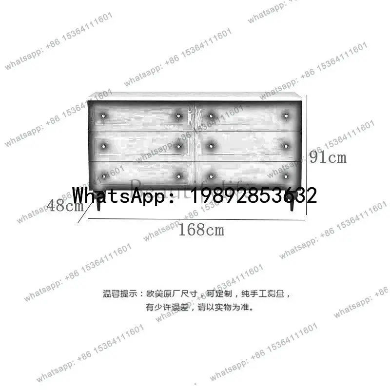 HH American country retro style solid wood bedroom locker French art simple designer