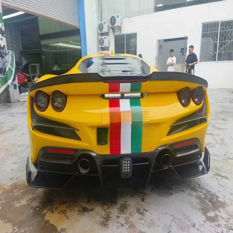 High Quality Dry Carbon Fiber M-type Rear Pressure Tail Wing Spoiler Fit for F8 Auto Upgrade Accessories