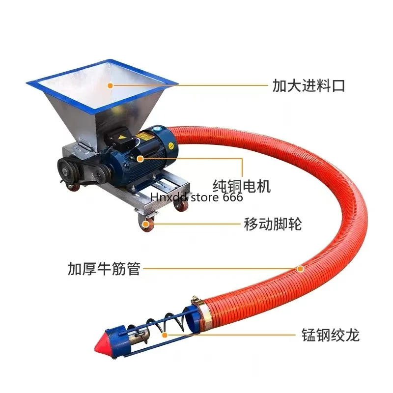 Grain suction machine large suction hopper type backward push model