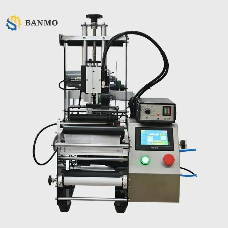 Semi-automatic Labeling Machine with Smart Touch Screen, Professional Round Bottle Sticker Applier 220V