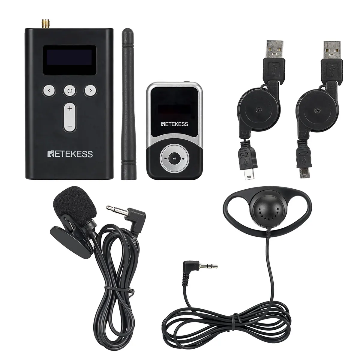 RETEKESS T130S Drahtloses Tourguide-System 2. Generation T130 Langes Standby-Zeitfenster Audio-Guide-System Mikrofon-Kopfhörer-Set für Tourismus und Meetings – Detail 21