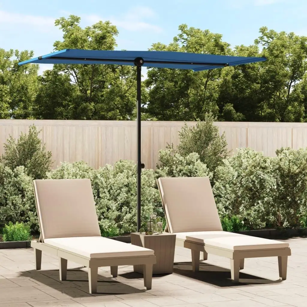 6.6'x4.9' Garden Parasol with Aluminum Pole - Stylish Azure Blue Outdoor Umbrella