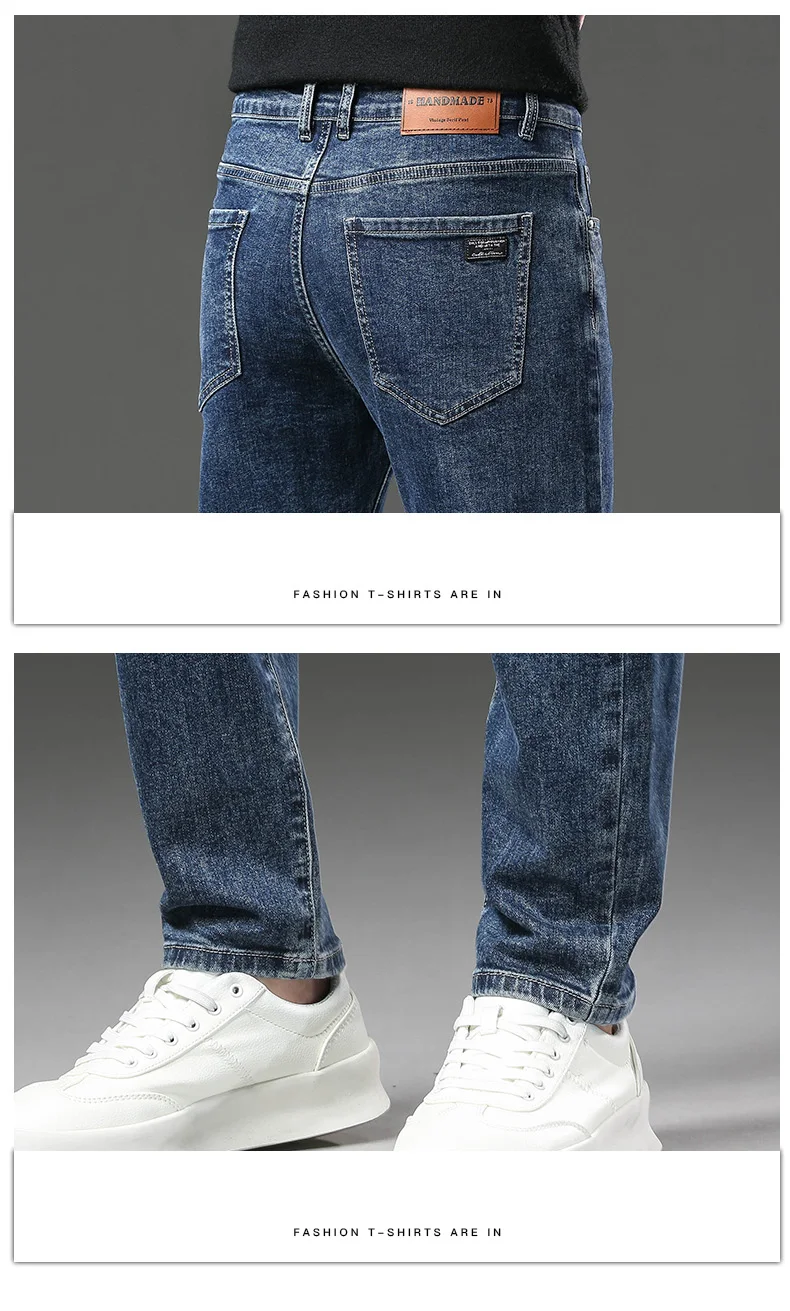 Winter Fleece Dicke Warme Jeans männer Dünne Gerade Elastische Denim Hosen Casual Männliche Kleidung Mode Plüsch Hosen – Detail 14