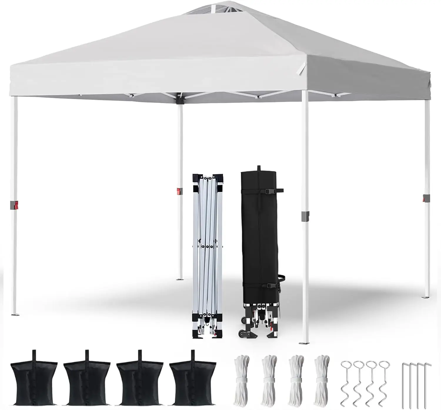 

Shades 10x10 Pop Up Canopy with One Push Setup,Heavy Duty Beach Tent with Wheels for Easy Moving, Sun Shelter for Parties,Eve