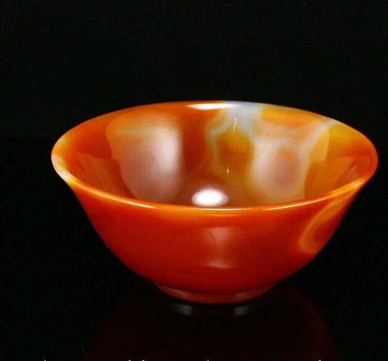 Natural Red Agate Pattern Jade Porcelain Craft Colored Glass Tea Cup Ceramic Small Tea Bowl Iving Room Decoration Home Gift