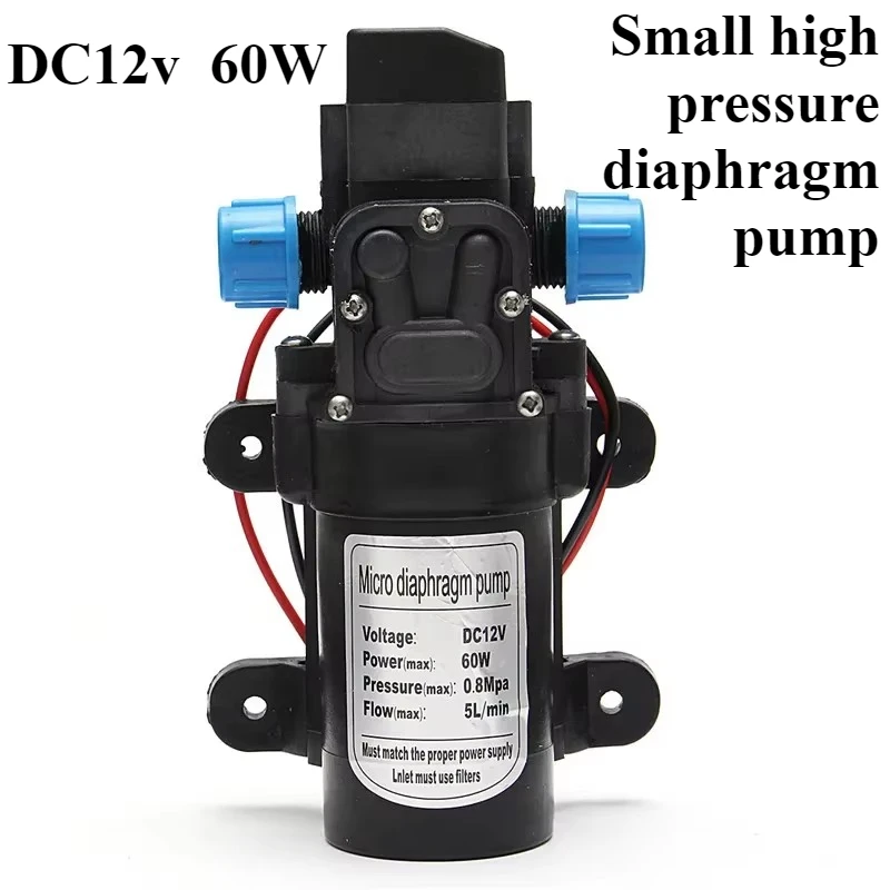 Pumps Micro High Pressure Diaphragm Pump, DC 12v,60W, Agriculture/watering/car Washing/water Purification, 120PSI,5L/MIN
