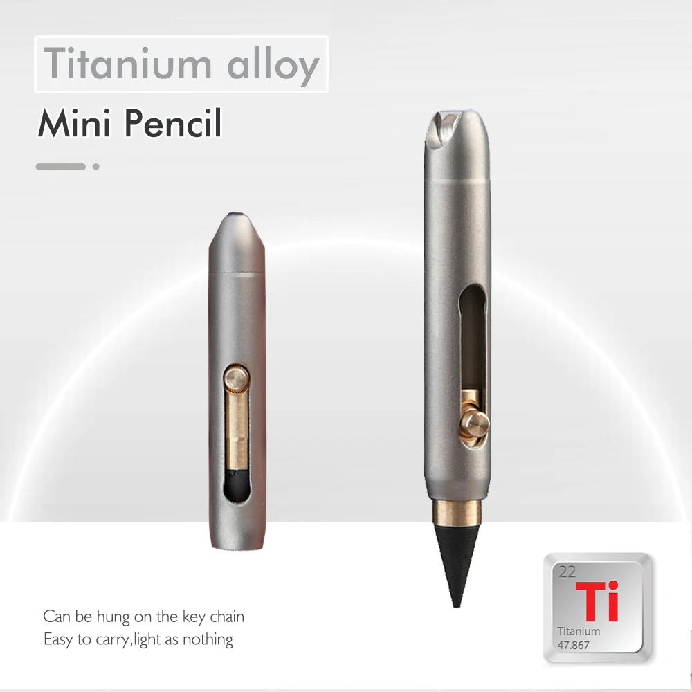 

Мини-титановый сплав навсегда вечный карандаш для декора стола карманная ручка для письма уникальный брелок-подвеска для школы