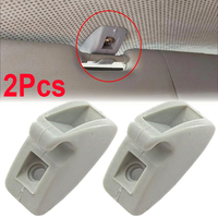 2PCS Black Grey Beige Sunvisor Hook Clip Bracket 191857559 For VW Golf GTI 1 2 MK1 MK2 Polo Vento Jetta MK1 MK2 Passat B2 B3 B4