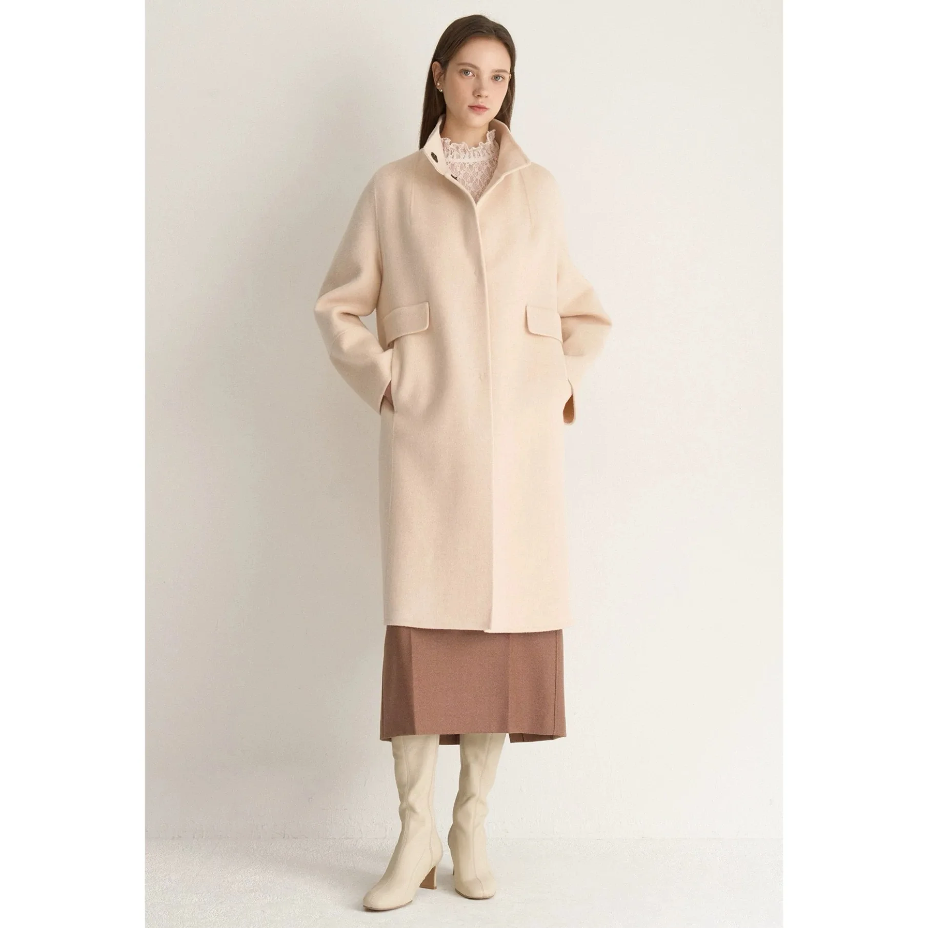 كاميرا مزدوجة الجوانب Jaet ليمون الجبن MIN25 الخريف الوقوف طوق H-ape التخسيس تنوعا مخيط يدويا ملابس خارجية #3